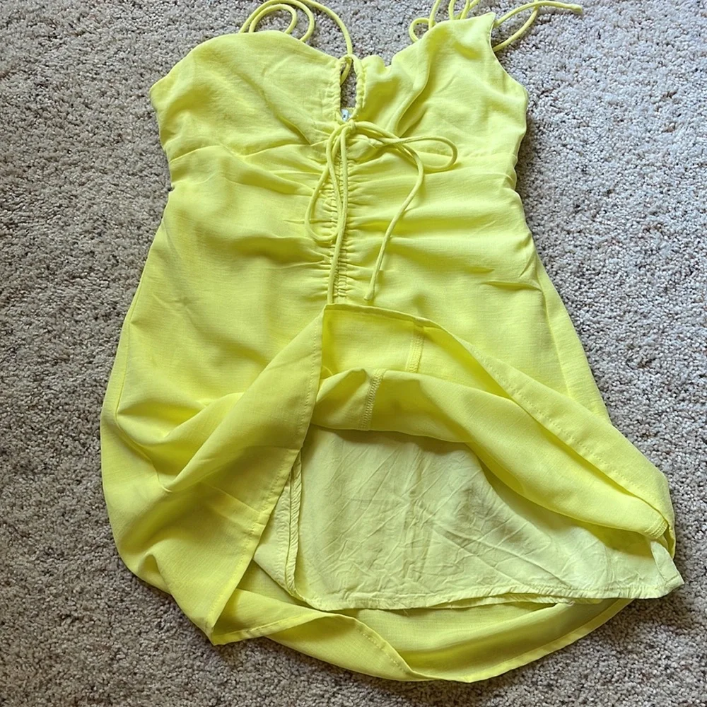 Bright Yellow Mini Dress- Lush brand/size small - Picture 5 of 7